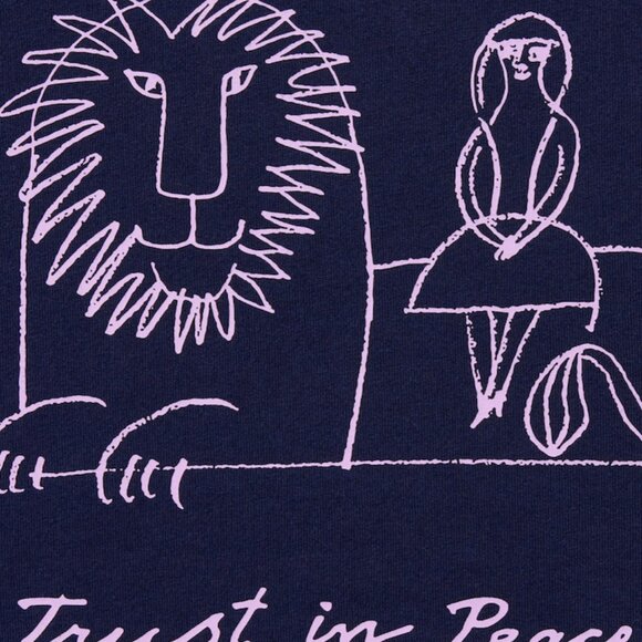 UNIQLO Lisa Larson UT "Peace for All" Graphic Tee, XXS, Navy - Picture 2 of 12